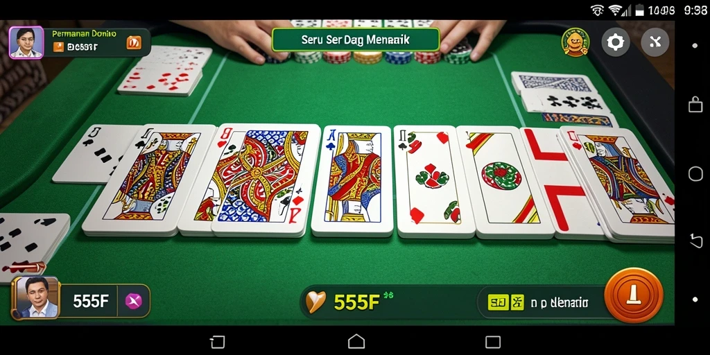Tampilan permainan Domino dalam 555F yang seru dan interaktif.