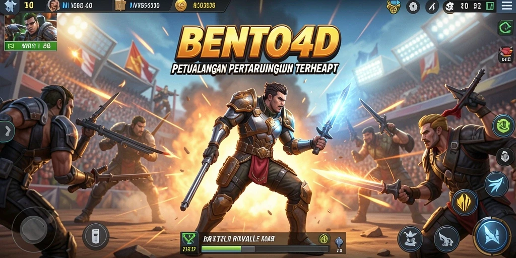 Tampilan gameplay BENTO4D yang menegangkan dalam pertempuran Battle Royale.