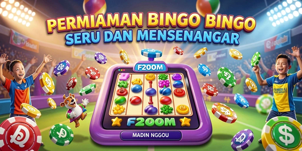 Tampilan gameplay seru di F200M dengan kartu Bingo.