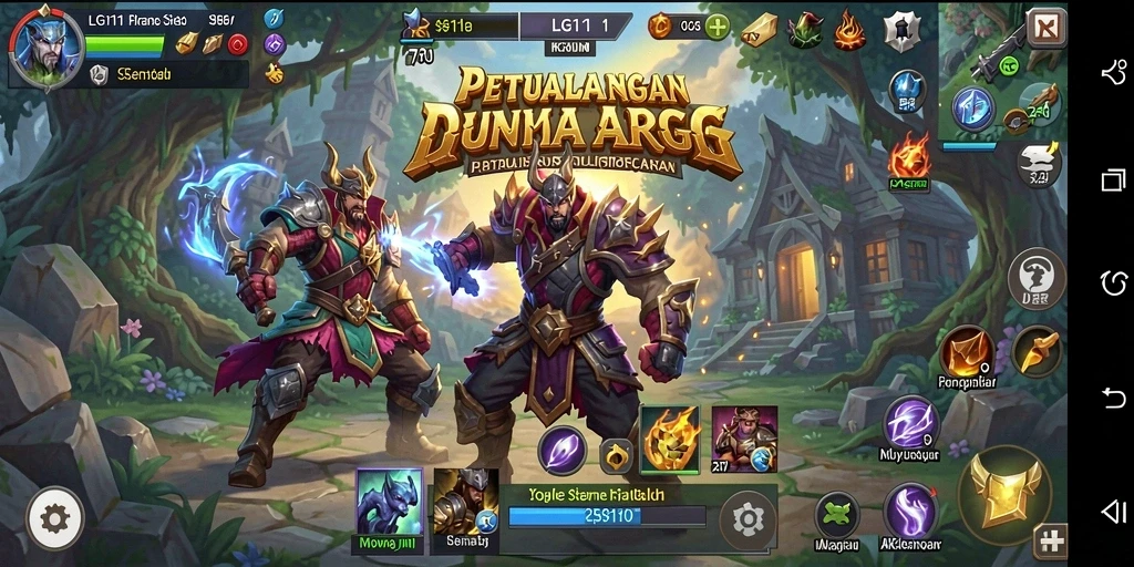 Tangkapan layar utama dari LG111 menampilkan pertempuran seru dalam dunia ARPG.