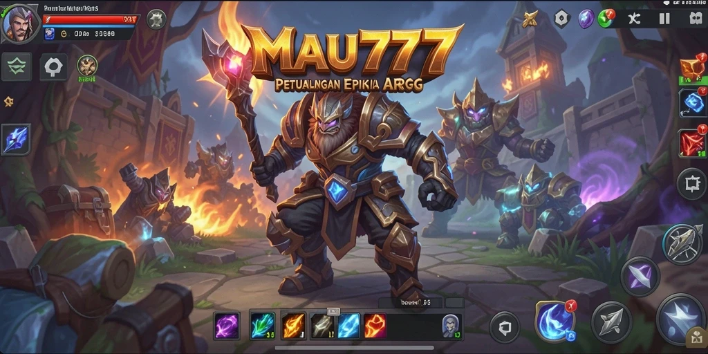 Tampilan seru dari pertempuran dalam game ARPG MAU777.