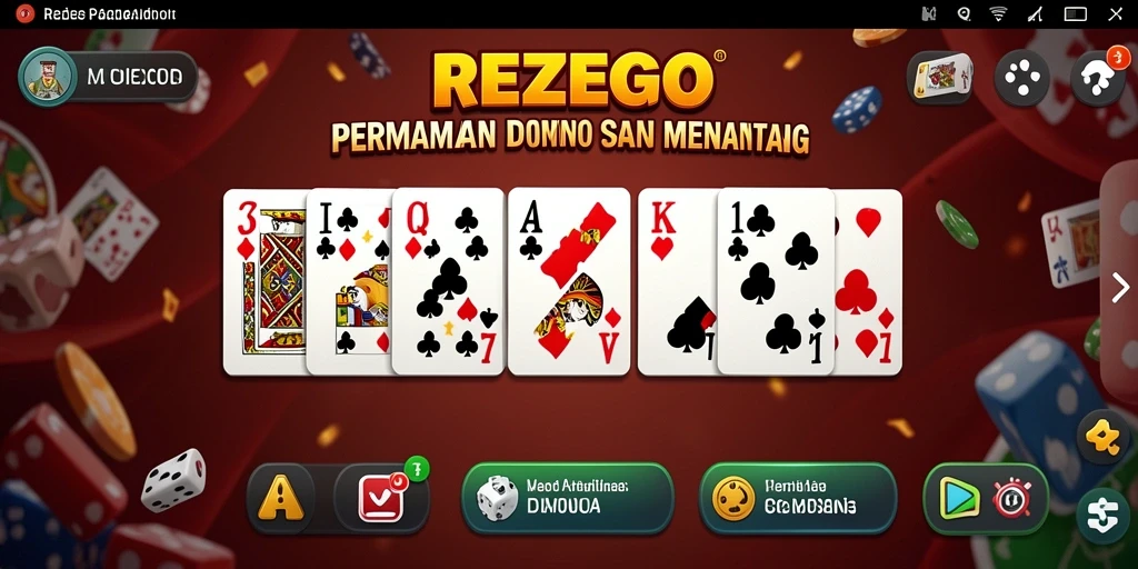 Screenshot utama REZEGO menampilkan gameplay Domino yang menarik.