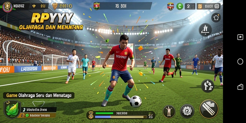Tampilan gameplay menegangkan dalam pertandingan olahraga seru.